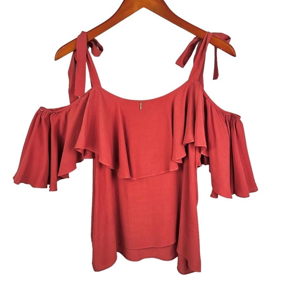 MISA LOS ANGELES Marina Cold Shoulder Ruffle Top - Picture 4 of 9